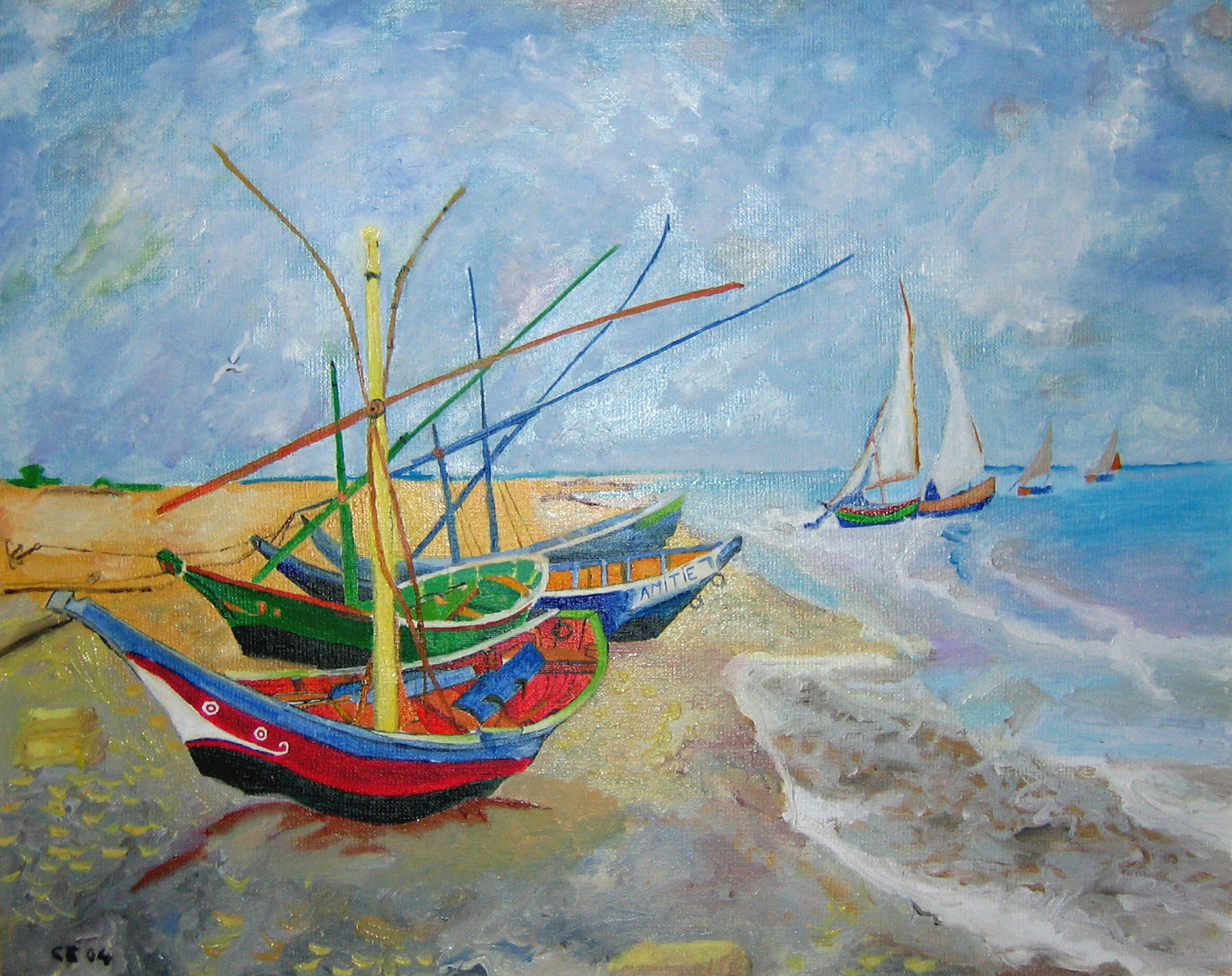 les-saintes-maries-de -a mer-reproduction-2004-60×60-vendu